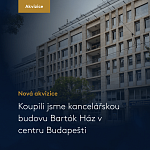 DRFG vstupuje na maďarský trh komerčních nemovitostí. Získala kancelářskou budovu Bartók Ház v centru Budapešti
